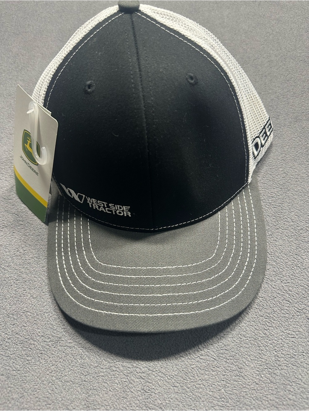 John Deere Black and Gray Mesh Trucker Hat